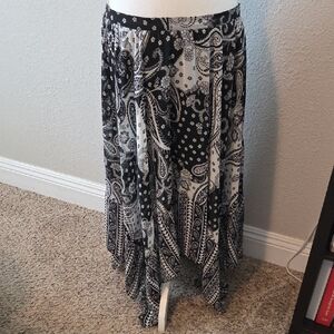 Express Monochrome Handkerchief Paisley Skirt